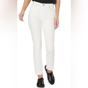 PAIGE High Rise Sarah Straight in Ivory